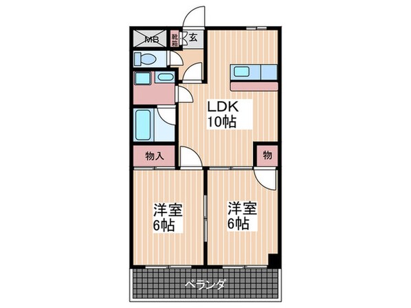 ポニクレ－ル梅ヶ台の物件間取画像